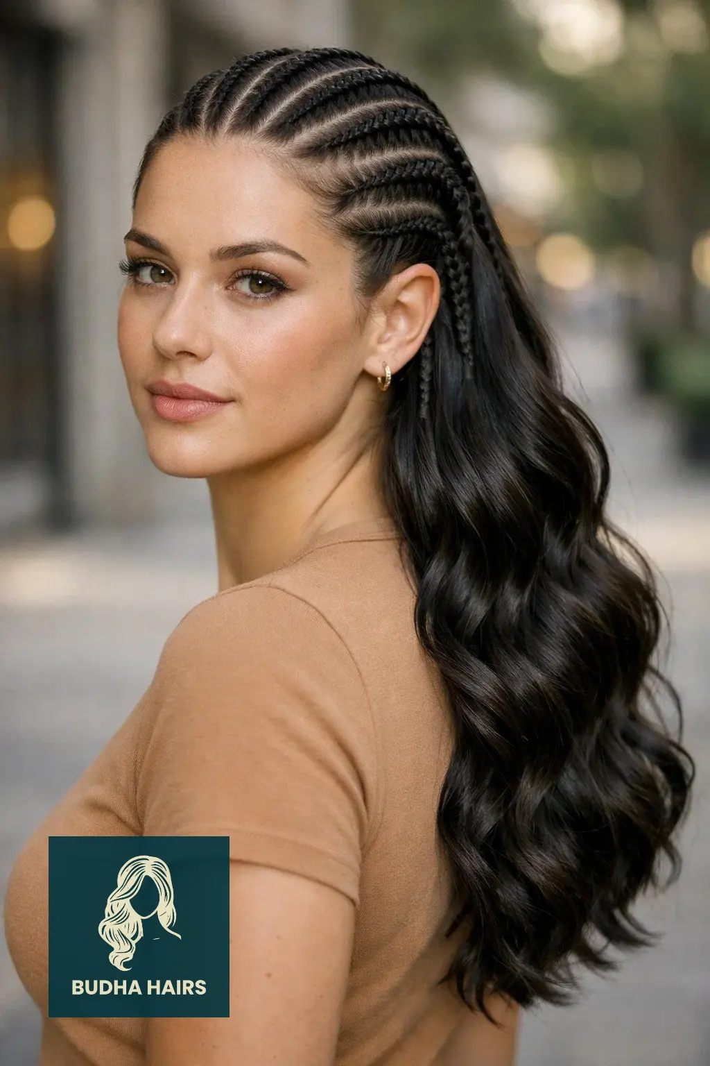 30 Best Braids with Sew In in the Back for a Glamorous Look 1 Classic Cornrows with Body Wave Sew-In