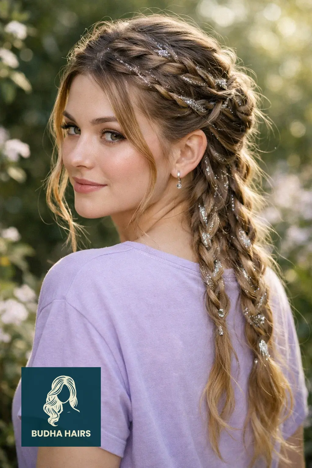 30 Best Fairy Hairstyles: Enchanting, Whimsical & Ethereal Looks 16 Criss-Cross Braids with Glitter Accents