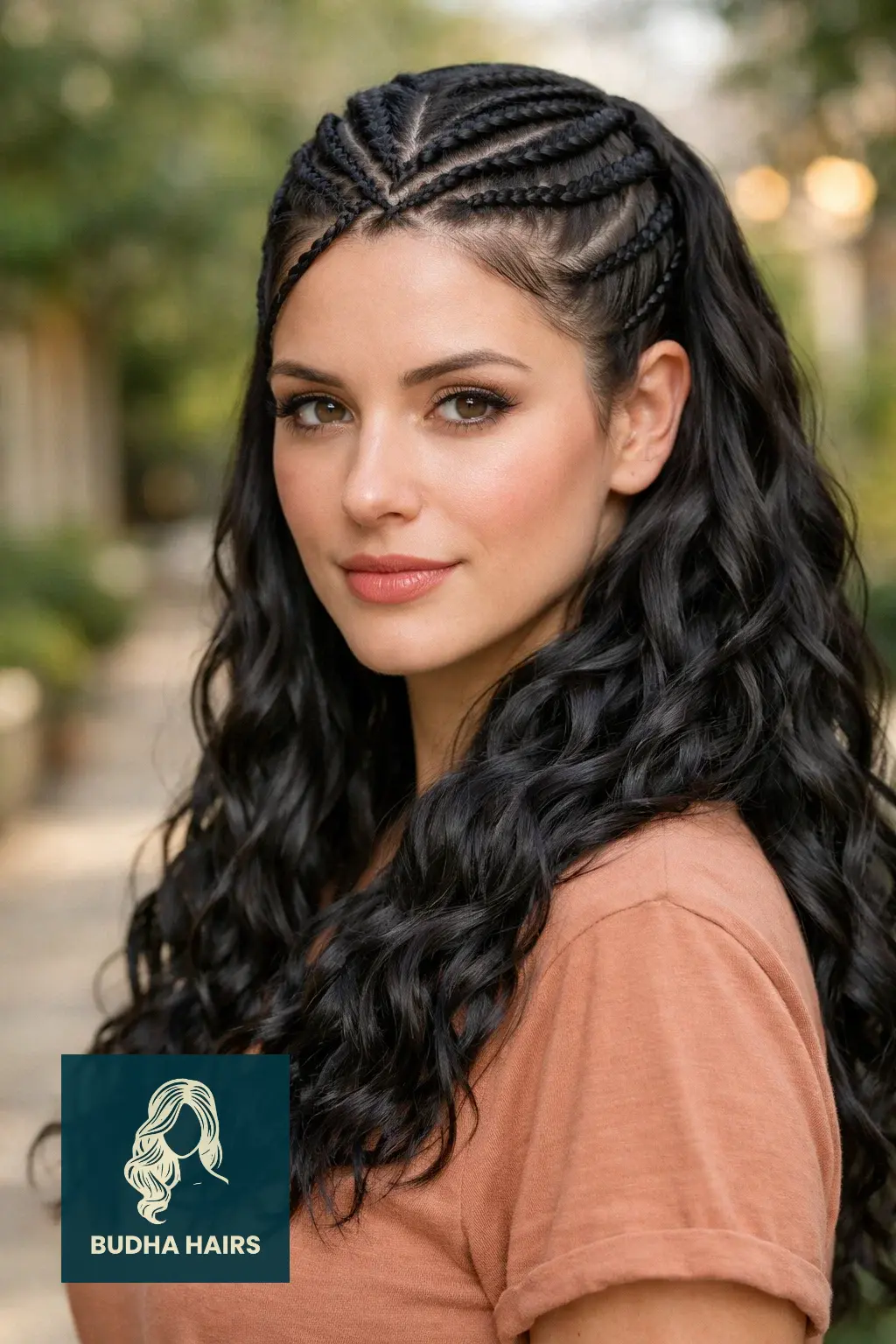 30 Best Braids with Sew In in the Back for a Glamorous Look 10 Criss-Cross Braids with Water Wave Weave