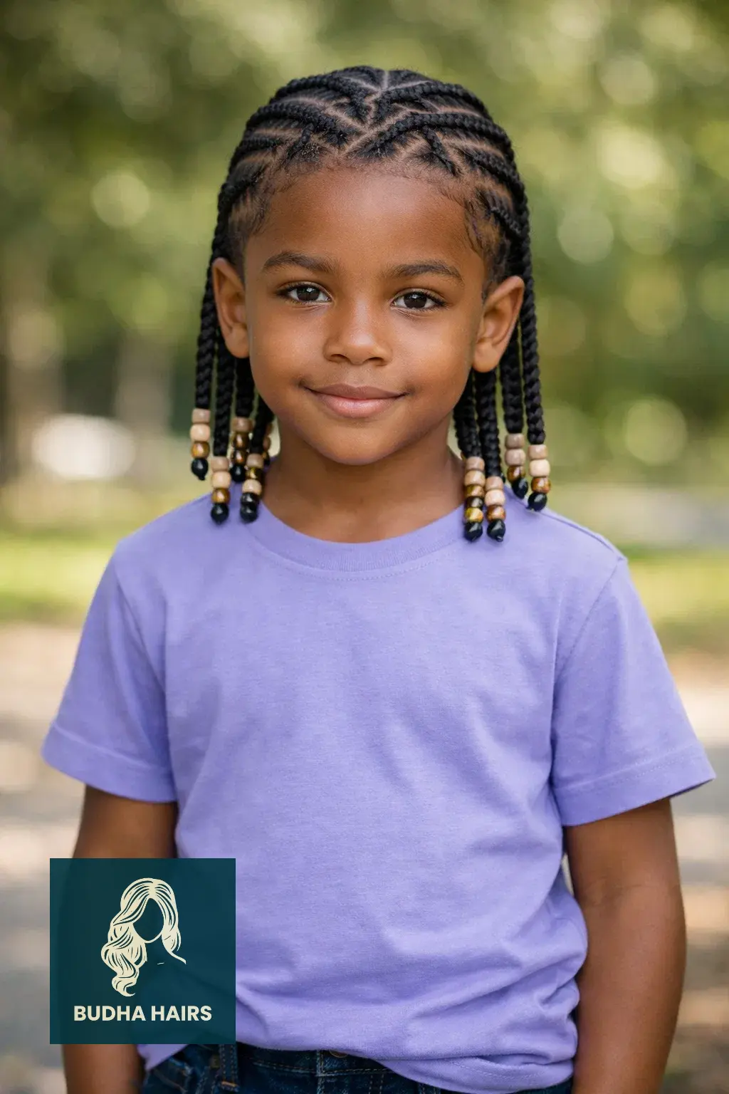 30 Adorable Braid Hairstyles for Kids You Will Love 4 Criss-Cross Cornrows with Beads