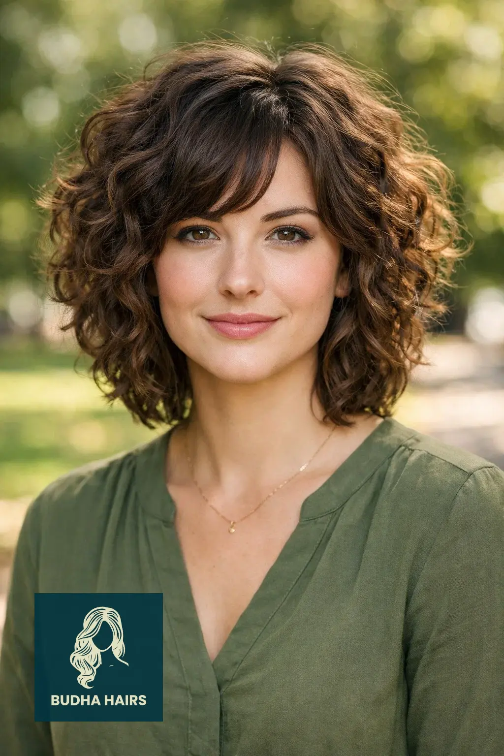 40 Short Haircuts for Round Faces For Women That Flatter Instantly 17 Curly Shag with a Side Part