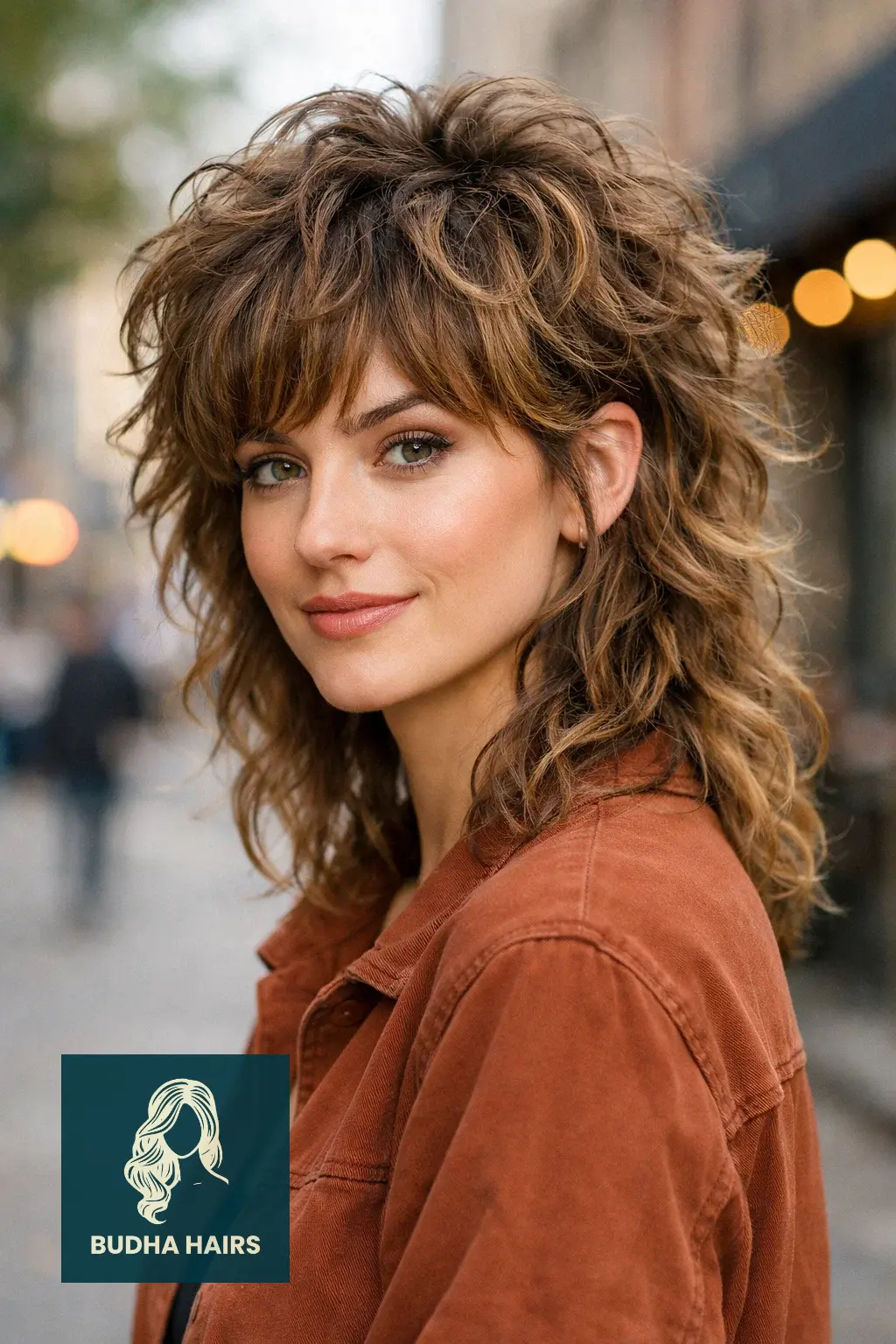 30 Realistic Shaggy Mullet Haircuts Styles for Women (2026) 2 Curly Wolf-Inspired Shaggy Mullet