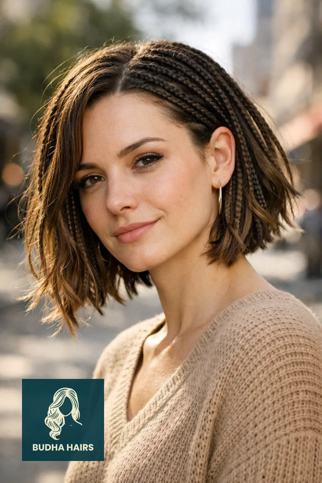 35 Stylish Boho Bob Knotless Braids for Fresh Looks 2 Deep Side-Parted Boho Bob