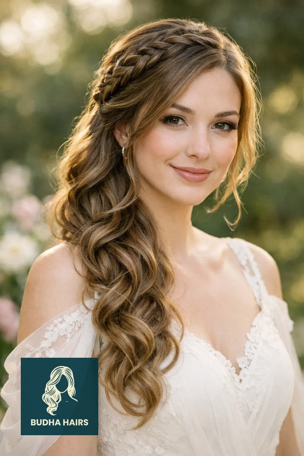 30 Wedding Hairstyles for Long Hair That Turn Heads 30 Diagonal Dutch Braid with Cascading Curls