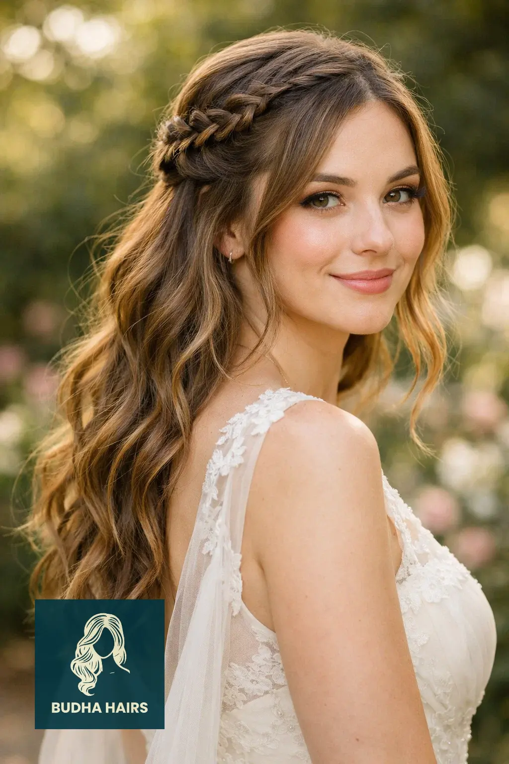 30 Wedding Hairstyles for Long Hair That Turn Heads 14 Double-Braided Boho Half-Up Style