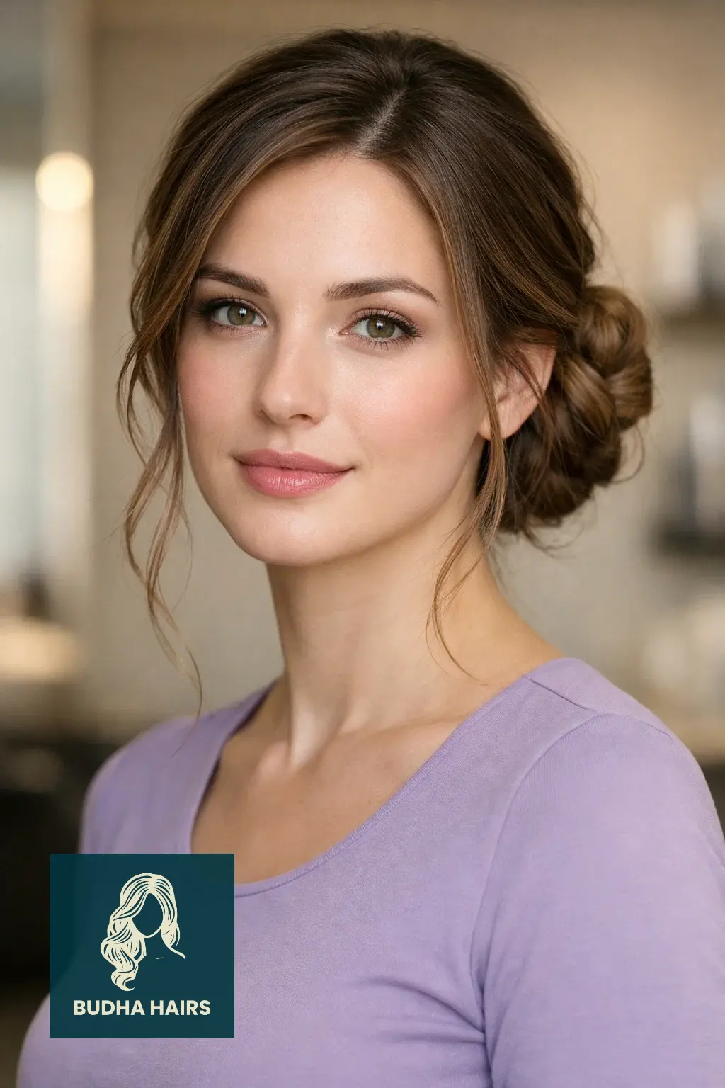 30 Hair Updos for Medium Hair That Look Effortlessly Chic 28 Double-Knot Low Chignon