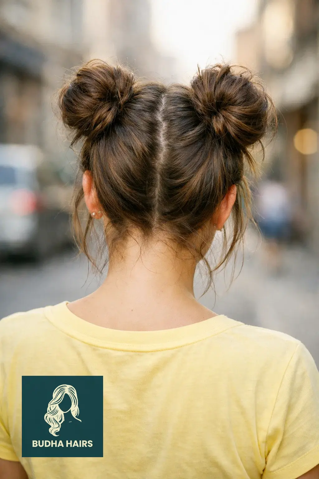 30 Hair Styles For Medium Hair And Creative Ways To Upgrade Your Cut 20 Double Space Buns