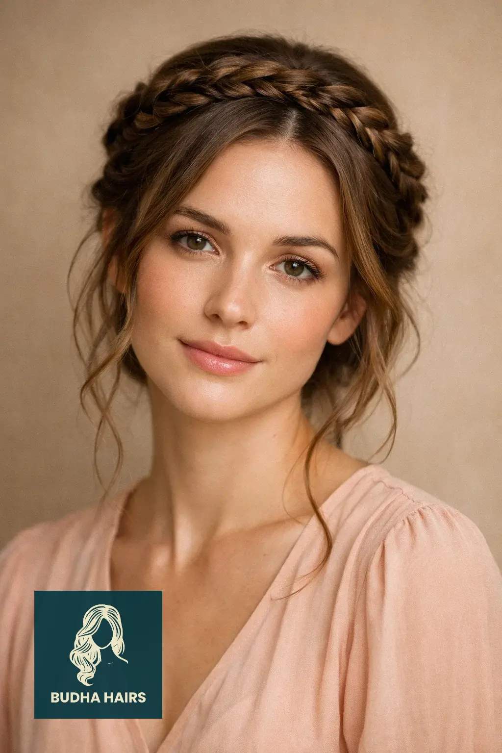 30 Hair Updos for Medium Hair That Look Effortlessly Chic 16 Double Twisted Halo