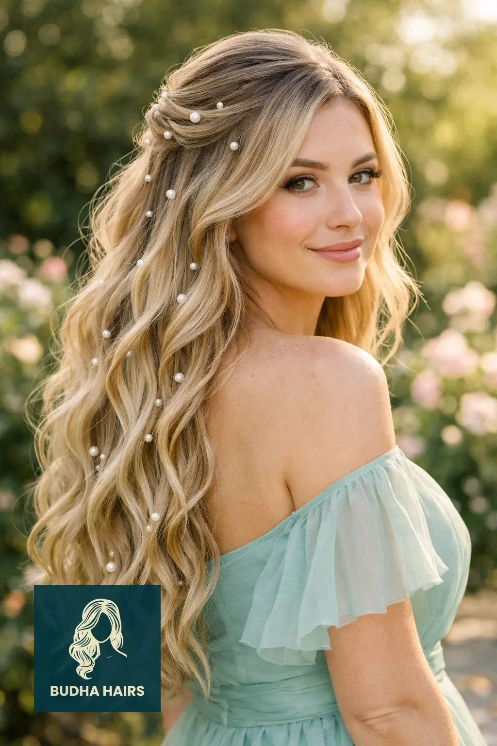 40 Best Engagement Hairstyles for a Romantic, Radiant Look 40 Dreamy Mermaid Waves with Pearl Glue