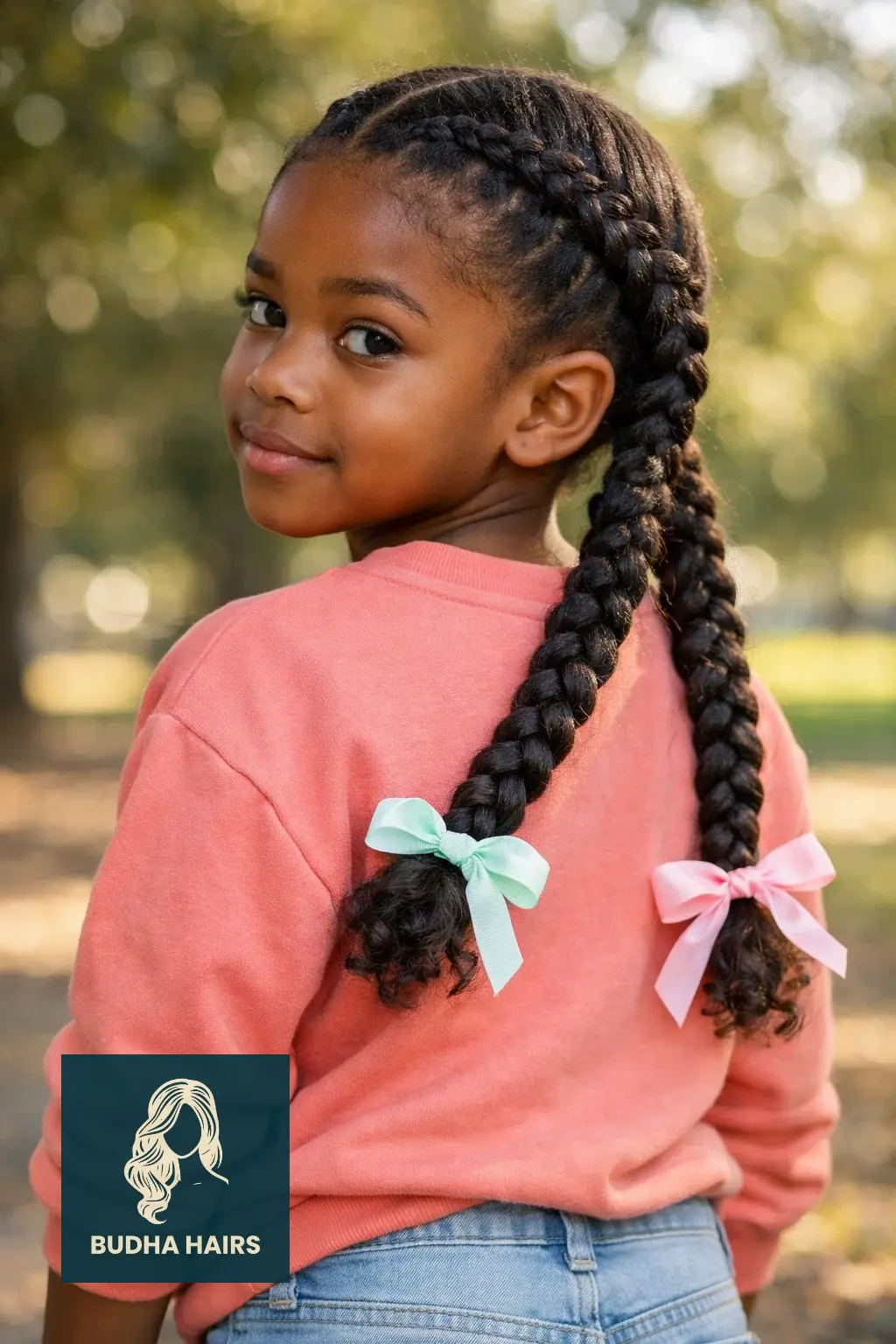 30 Adorable Braid Hairstyles for Kids You Will Love 11 Dutch Braid Pigtails with Ribbon
