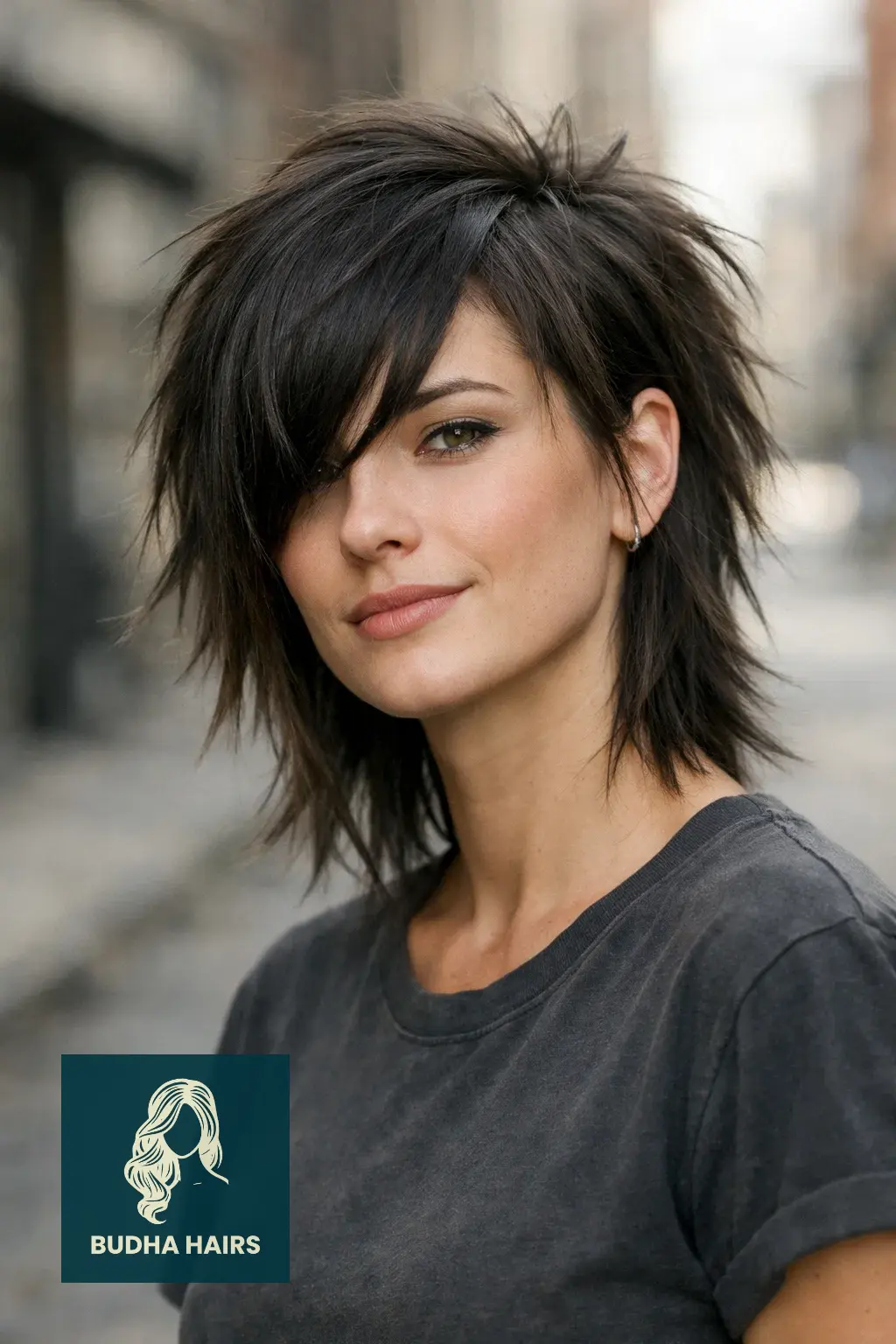 30 Perfect Side Bangs With Layers To Frame Your Face Beautifully 17 Edgy Razored Shag with Side-Sweep