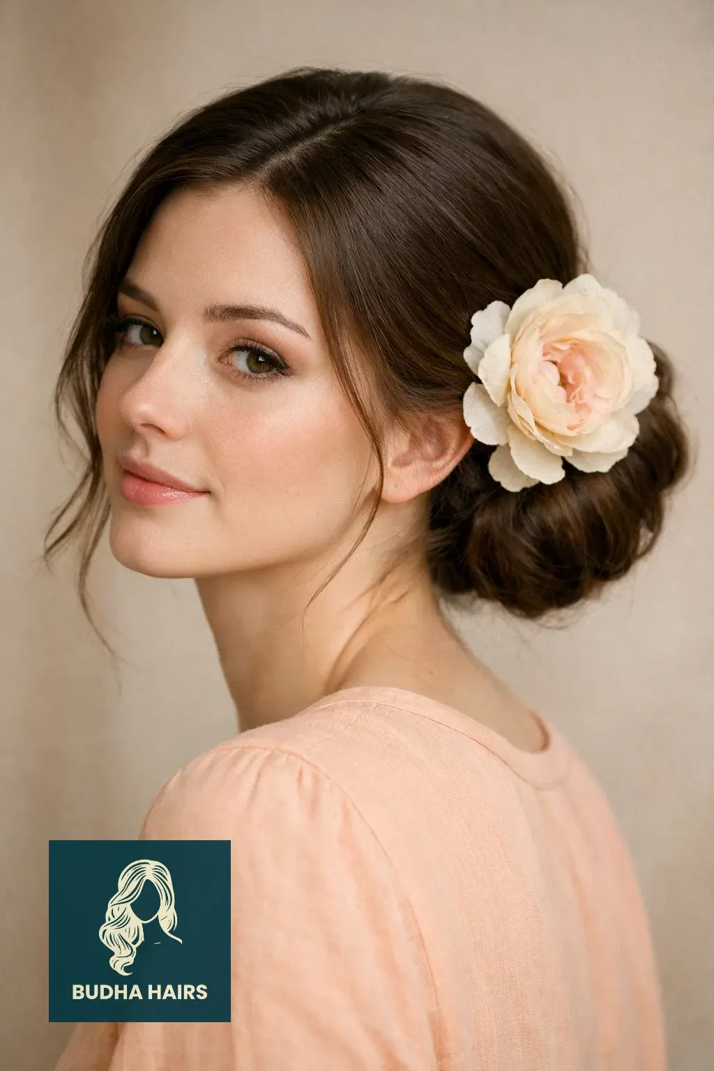 30 Best Fairy Hairstyles: Enchanting, Whimsical & Ethereal Looks 18 Elegant Chignon with a Single Large Flower