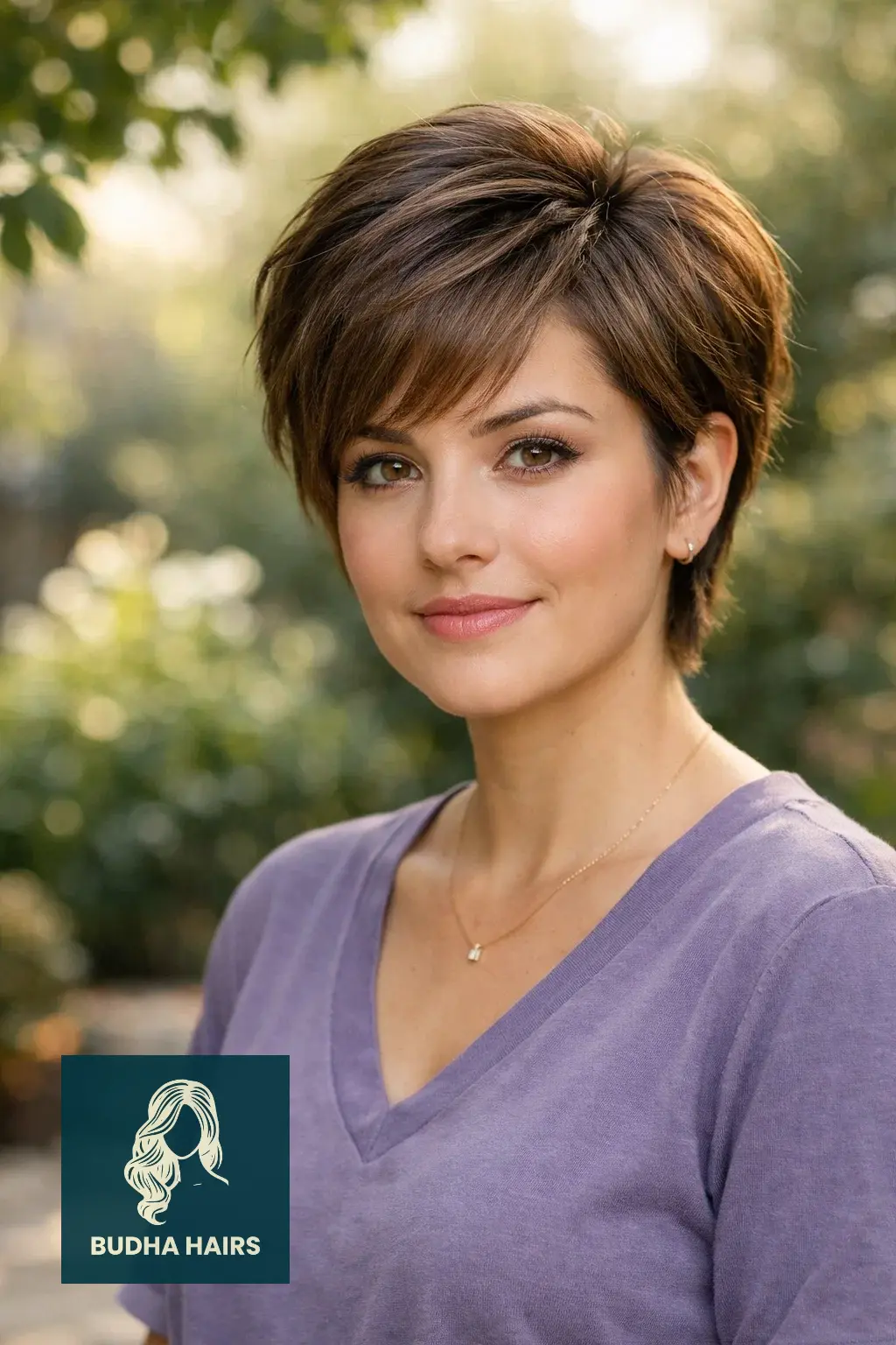 40 Short Haircuts for Round Faces For Women That Flatter Instantly 21 Feathered Pixie with Side-Swept Volume