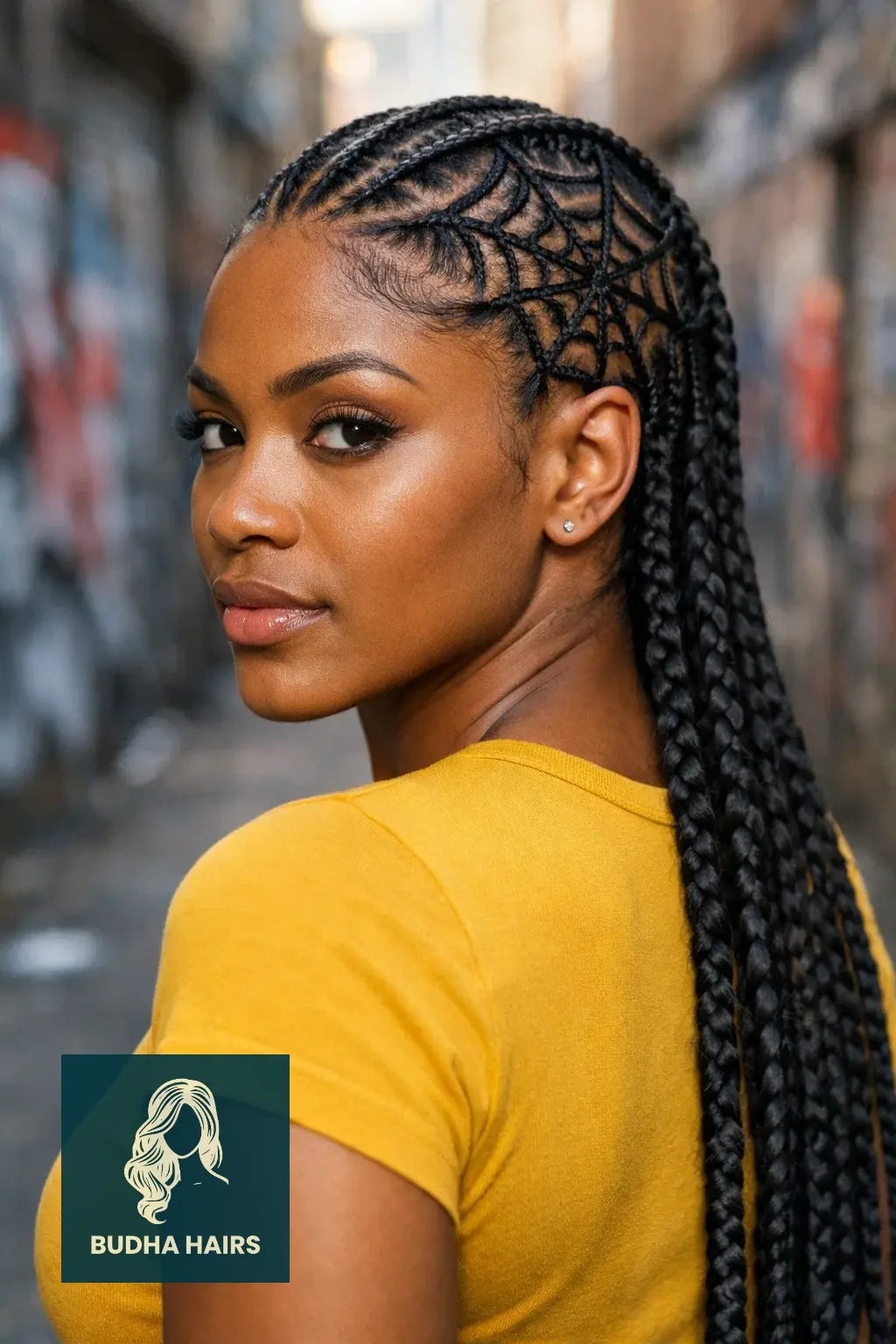 25 Cornrows Braids For Black Women To Elevate Your Everyday Style 11 Feed-In Spider Web Pattern