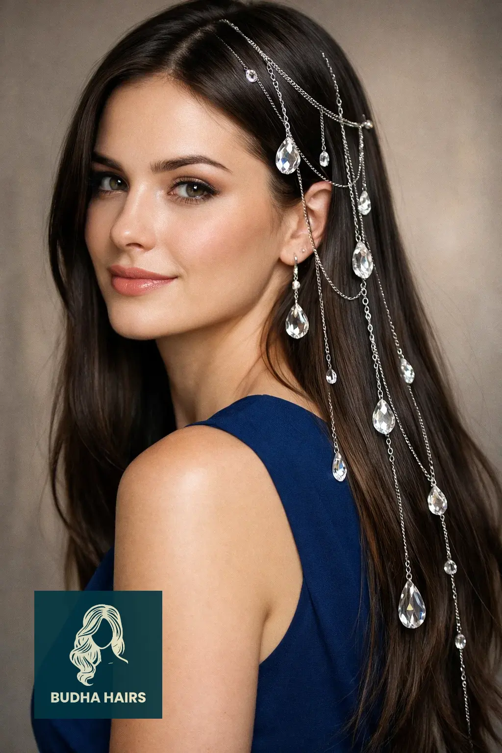 30 Most Enchanting Whimsical Hairstyles for a Magical Look 28 Floating Crystal Ornaments and Silver Chains