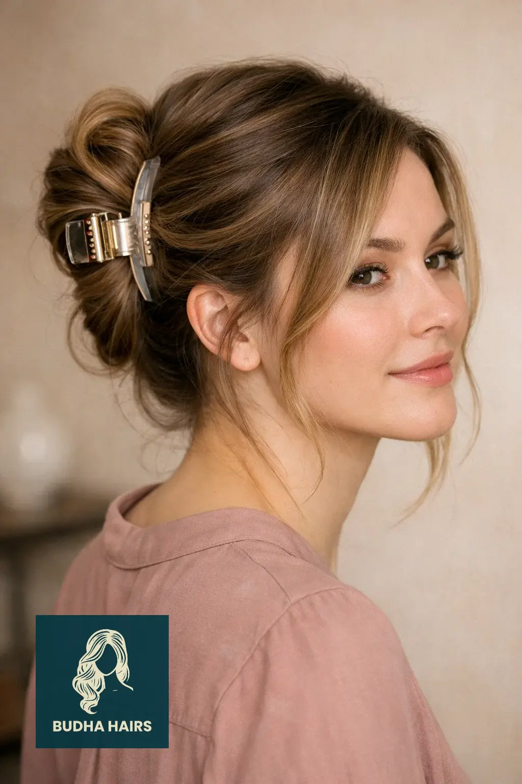 30 Hair Styles For Medium Hair And Creative Ways To Upgrade Your Cut 30 French Twist with a Modern Claw Clip