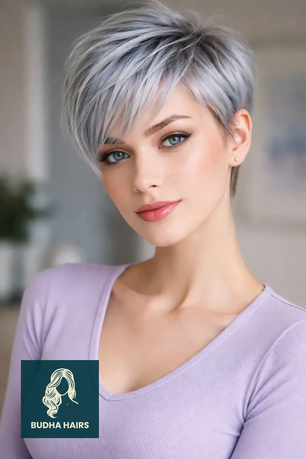 25 Best Unique Dyed Hair Ideas for a Vibrant, Trendy Look 24 Frosted Blue and Silver Pixie
