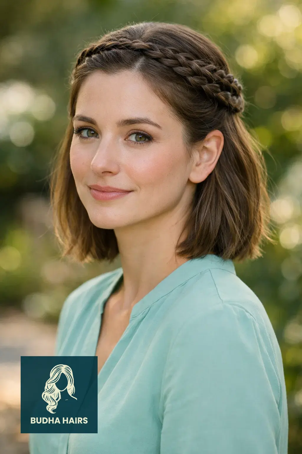 40 Best Formal Hairstyles for Short Hair: Elegant & Chic 24 Half-Up Braided Halo Crown