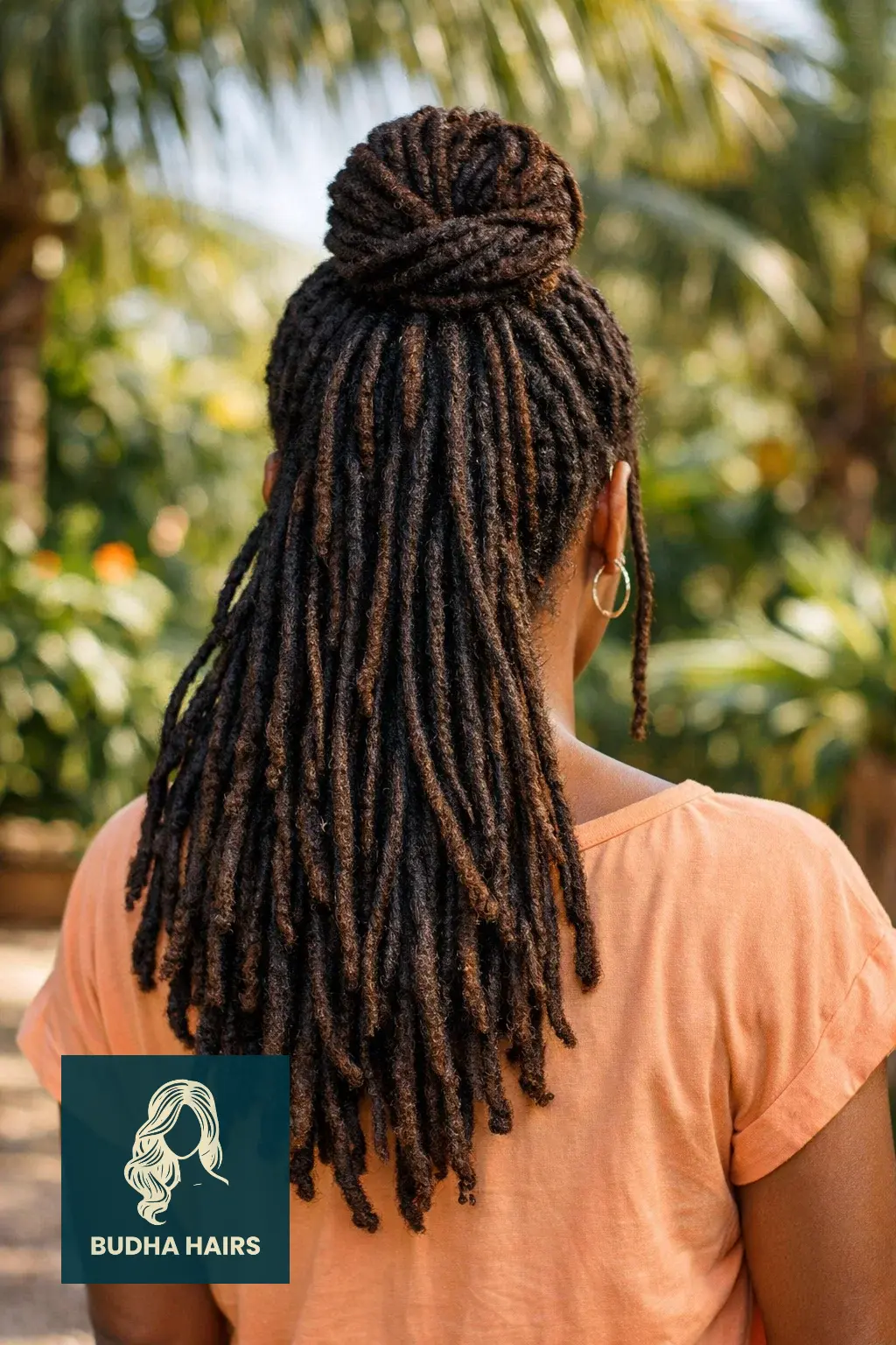 40 Best Vacation Hairstyles for Black Women: Protective & Chic 40 Half-Up, Half-Down Top Knot with Locs