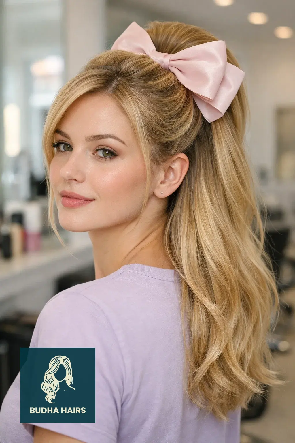 25 Best Barbie Hairstyles: Iconic, Pink & Glamorous Looks 2 Half-Up, Half-Down with an Oversized Bow