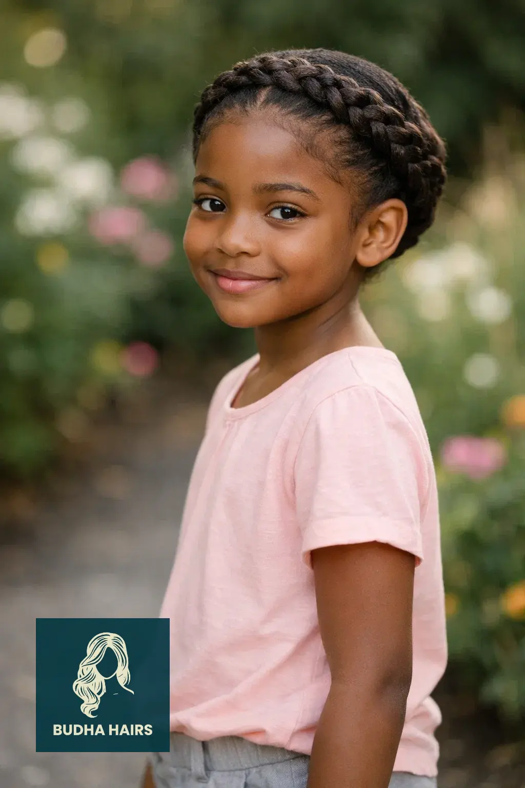 30 Adorable Braid Hairstyles for Kids You Will Love 14 Halo Braid (Crown Braid)