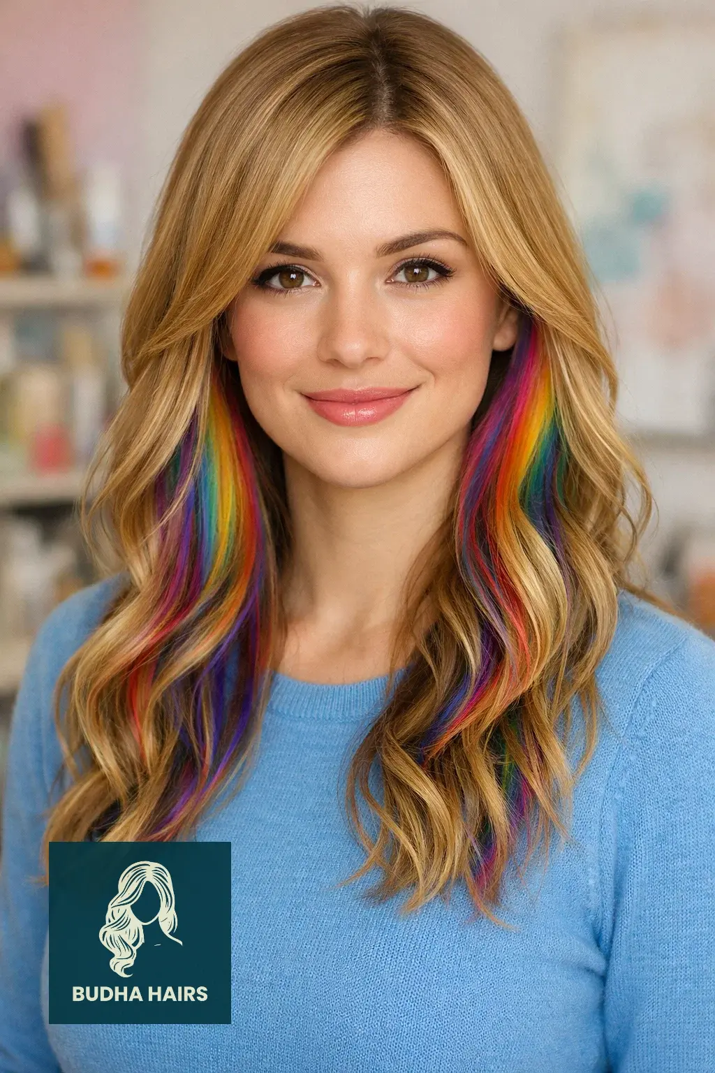 25 Best Unique Dyed Hair Ideas for a Vibrant, Trendy Look 22 Hidden Rainbow Underlights