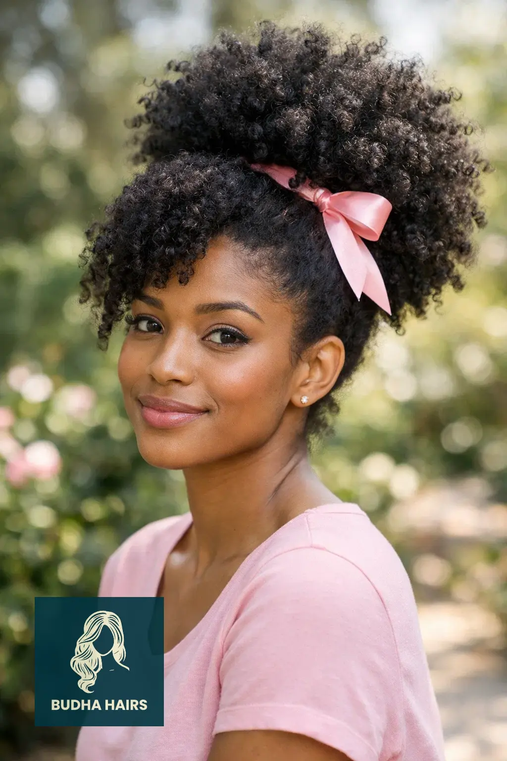 25 Best Barbie Hairstyles: Iconic, Pink & Glamorous Looks 21 High-Volume Afro Puff with a Satin Pink Ribbon