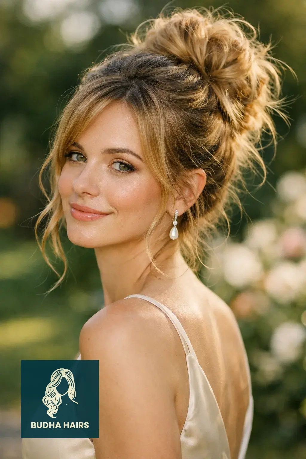 39 Best Hairstyles for Thin Hair for Wedding for a Full Look 21 High-Volume Messy Bun with "Feathery" Ends