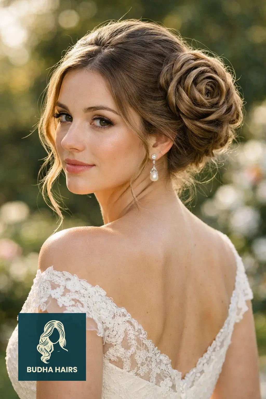 39 Best Hairstyles for Thin Hair for Wedding for a Full Look 23 Intricate Rose-Shaped Low Bun