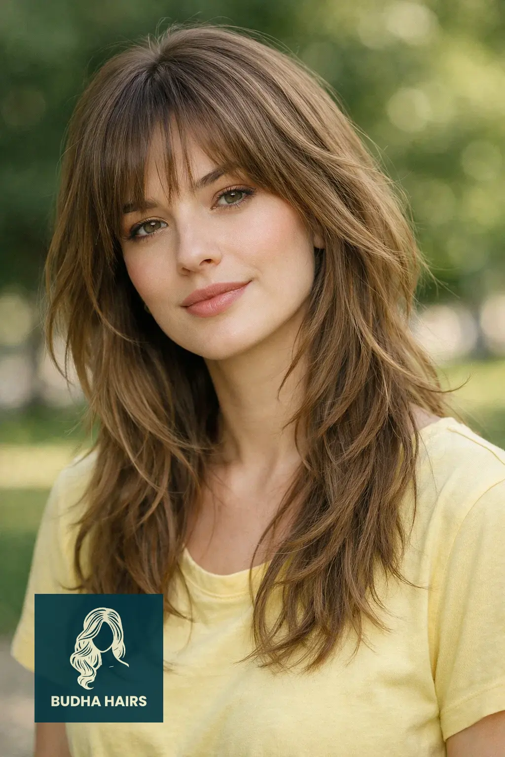 Wolf Cut with Curtain Bangs: 25 Best 2026 Trendy Styles 8 Long Layered Wolf Cut with Wispy Fringe