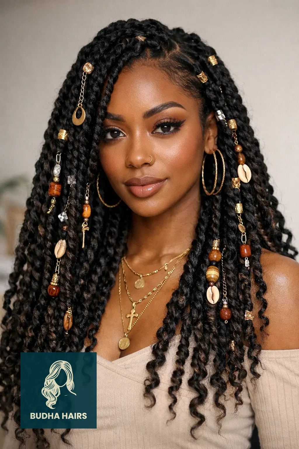 40 Best Vacation Hairstyles for Black Women: Protective & Chic 33 Long Passion Twists with Accessories