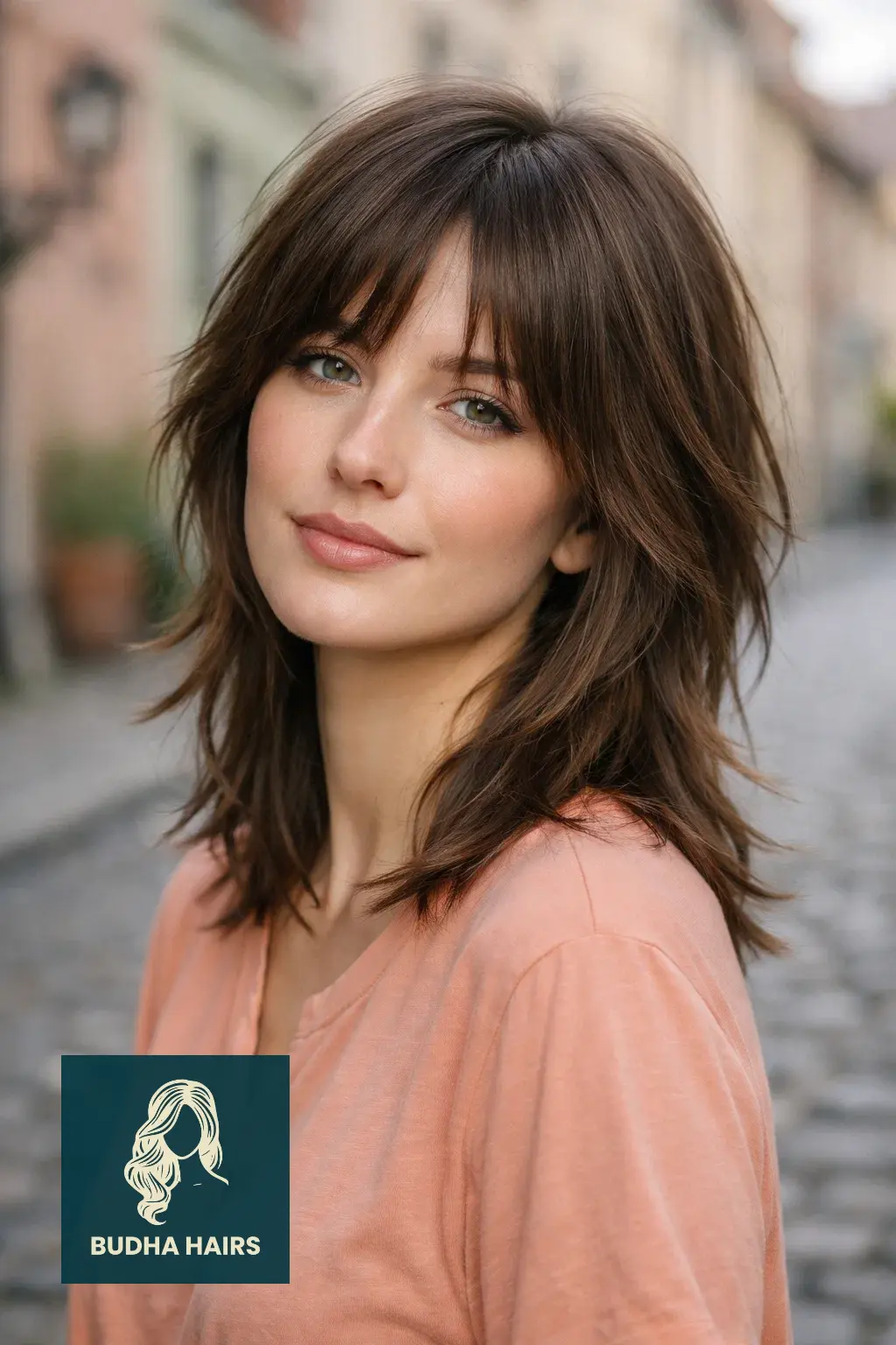 Wolf Cut with Curtain Bangs: 25 Best 2026 Trendy Styles 11 Mid-Length Wolf Cut with Tapered Curtain Bangs