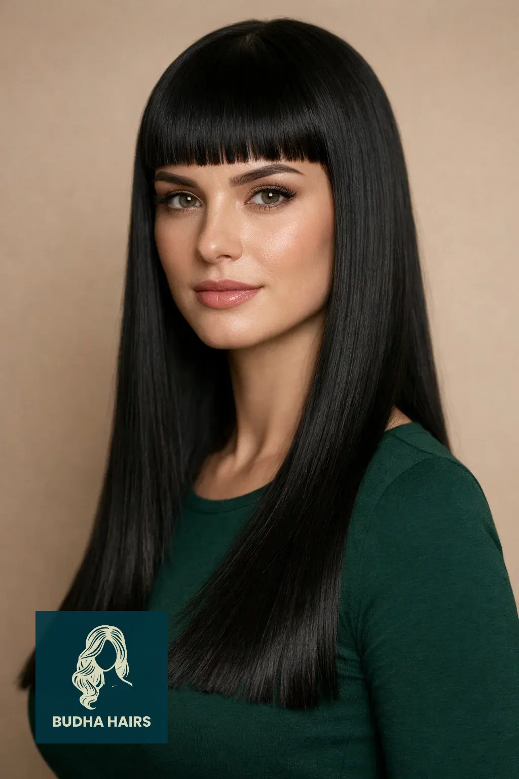 35 Perfect Long Hairstyles for Fine Hair to Turn Heads 10 One-Length Sleek with Micro-Fringe