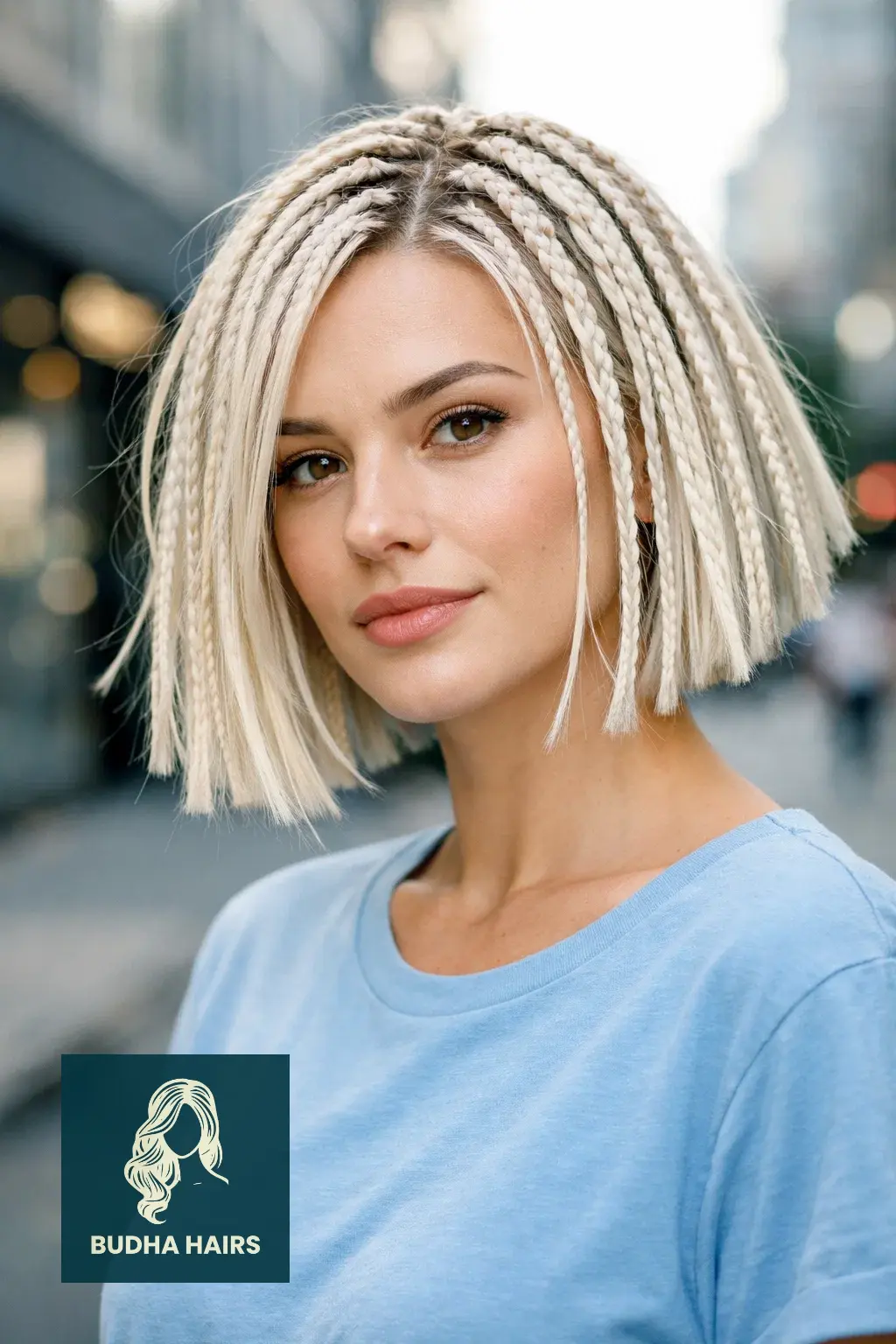 35 Stylish Boho Bob Knotless Braids for Fresh Looks 10 Platinum Blonde Contrast Boho Bob