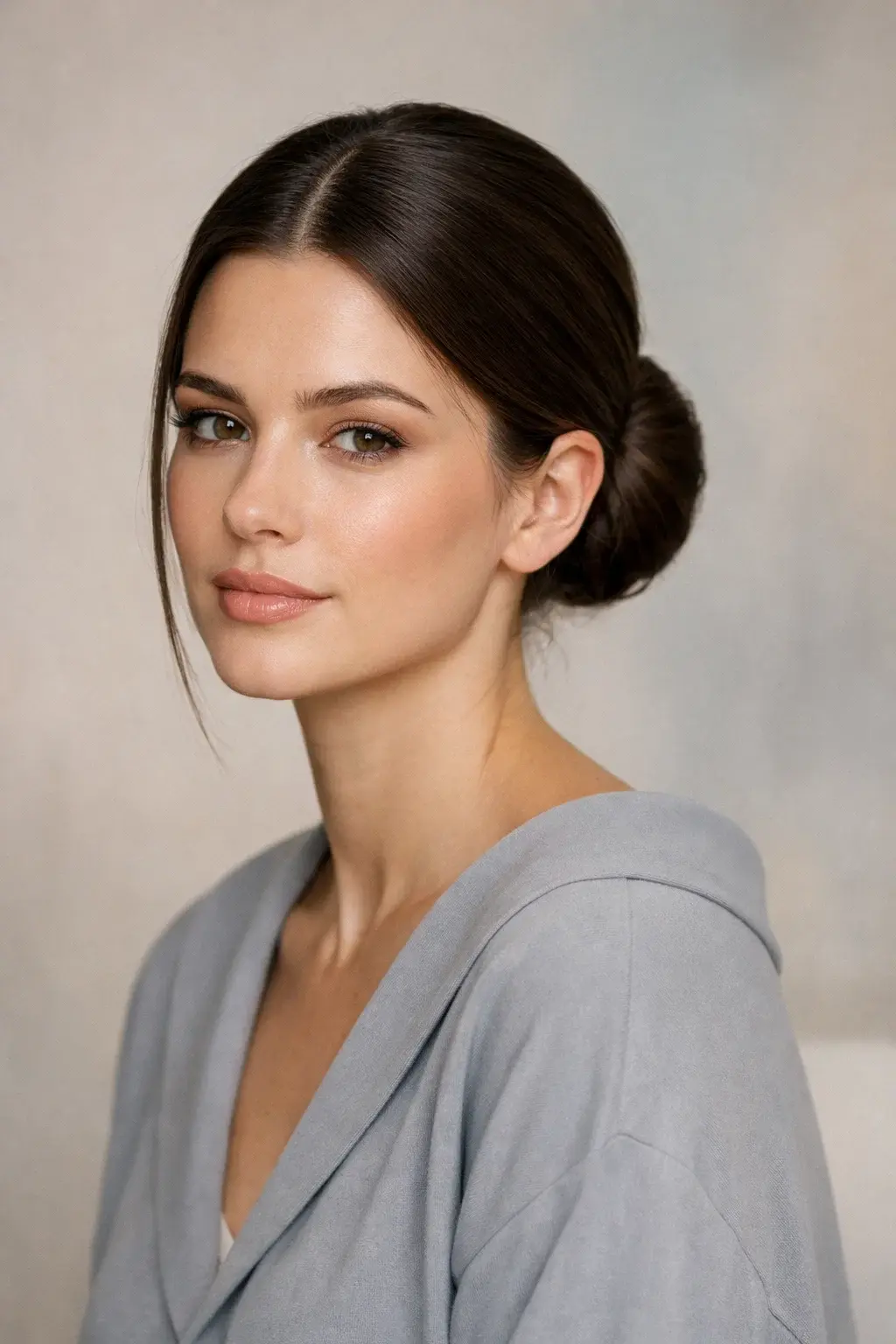 40 Best Princess Hairstyles: Majestic, Elegant & Royal Looks 14 Polished Low Bun with a Modern Center Part