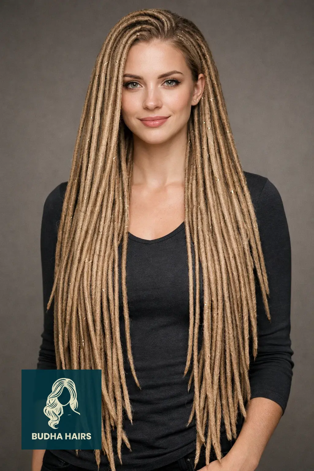 30 Most Enchanting Whimsical Hairstyles for a Magical Look 16 Rapunzel-Length Tapered Locs with Gold Thread