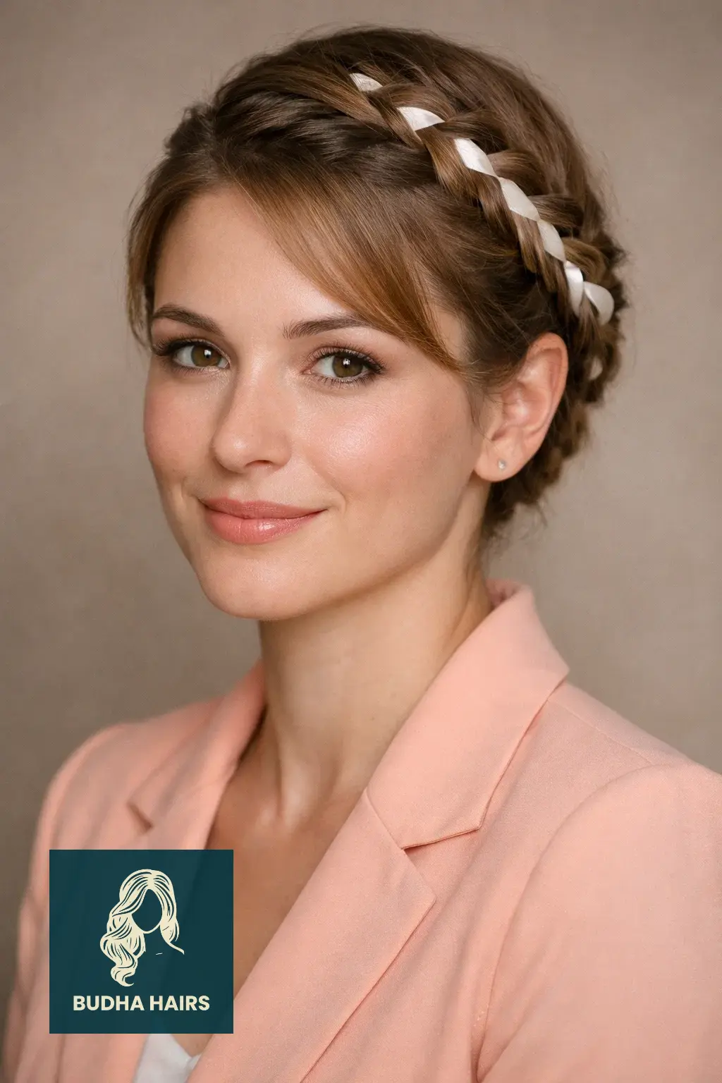 40 Best Formal Hairstyles for Short Hair: Elegant & Chic 39 Ribbon-Intertwined French Braid