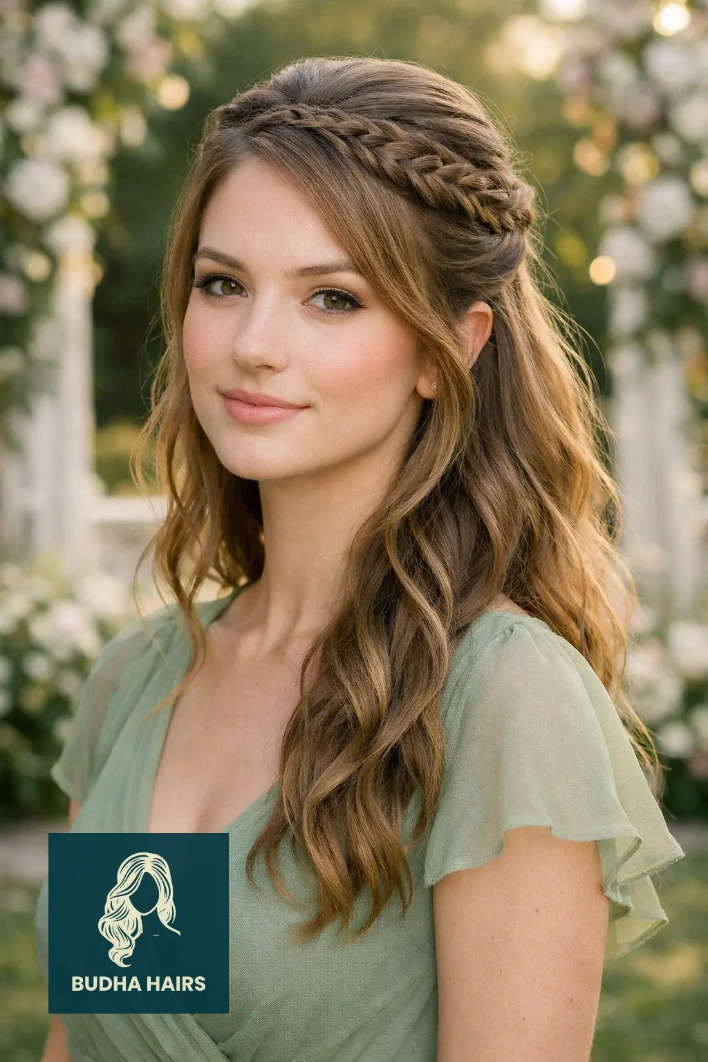 40 Timeless Wedding Guest Hairstyles That Never Go Out of Style 28 Romantic Fishtail Half-Up Style