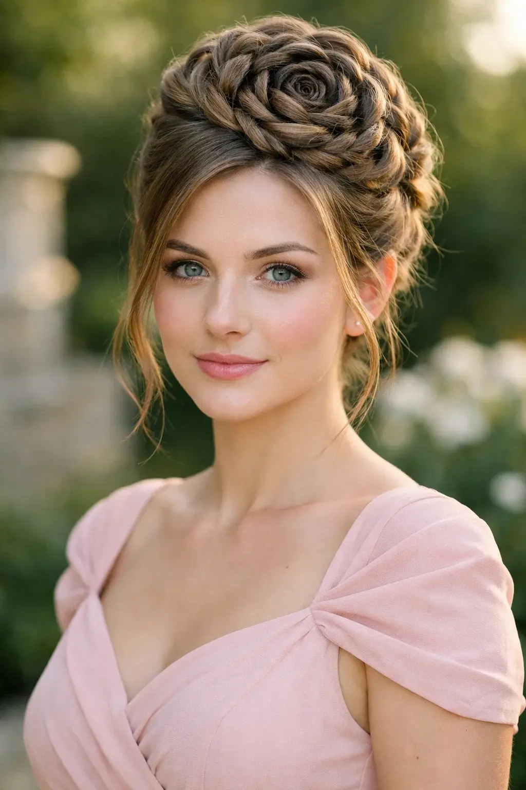 40 Best Princess Hairstyles: Majestic, Elegant & Royal Looks 25 Rose Shaped Braided Updo