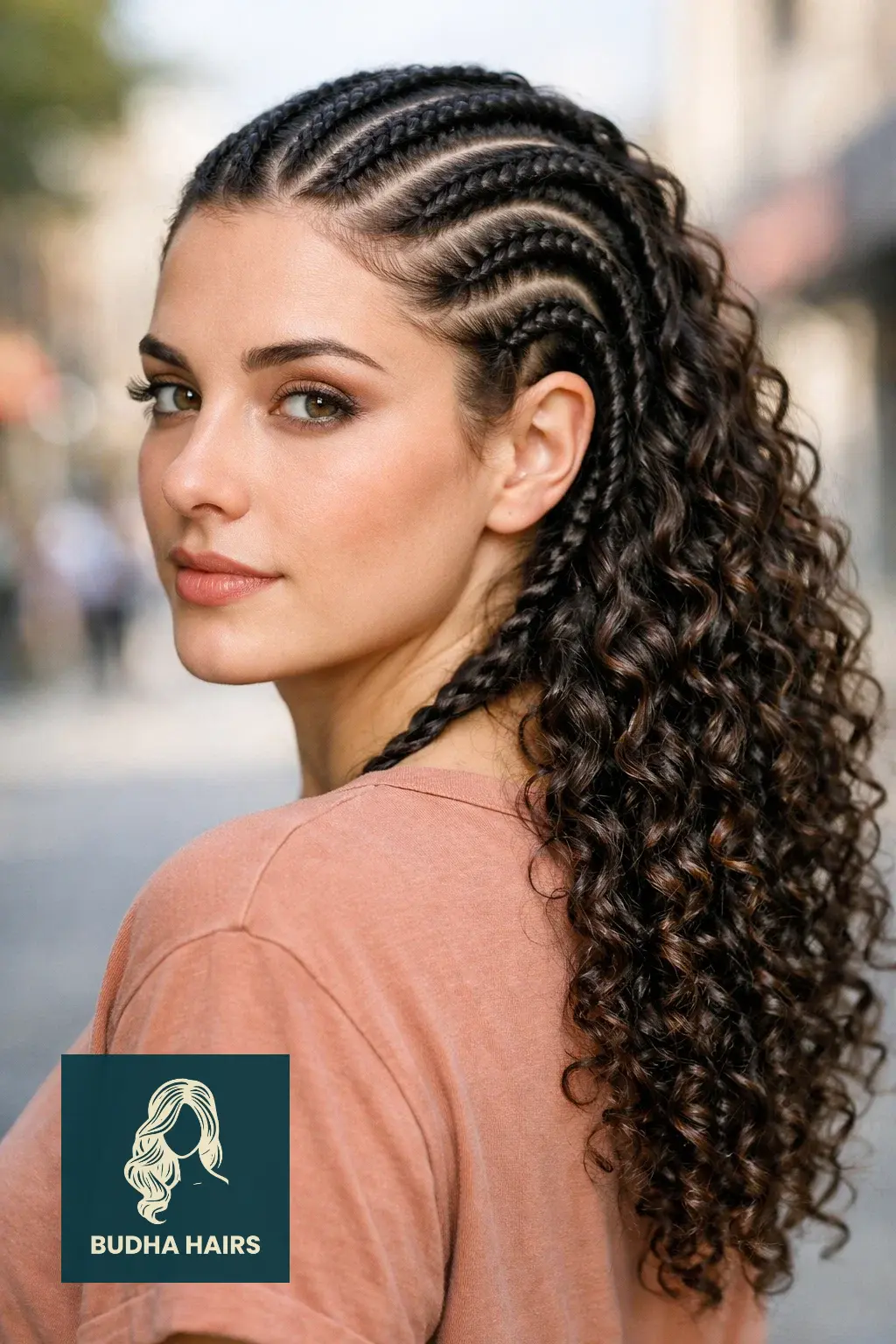 30 Best Braids with Sew In in the Back for a Glamorous Look 21 S-Curve Cornrows with Jerry Curl Extensions