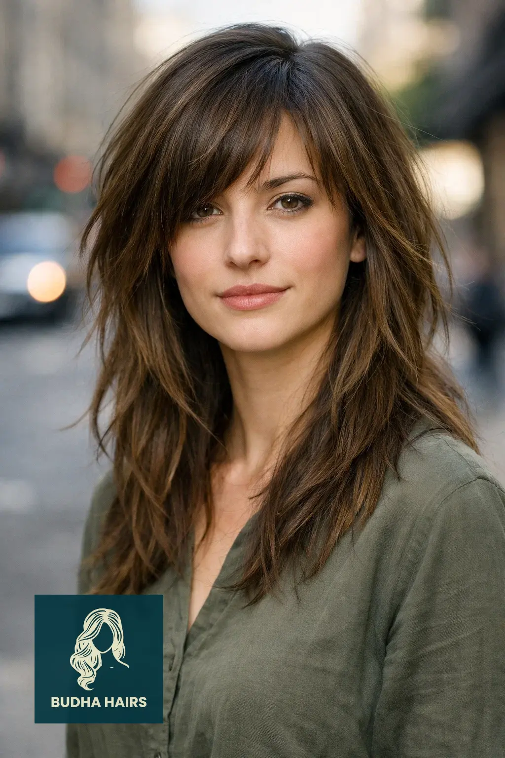 30 Perfect Side Bangs With Layers To Frame Your Face Beautifully 2 Shaggy Long Layers with a Piecey Fringe