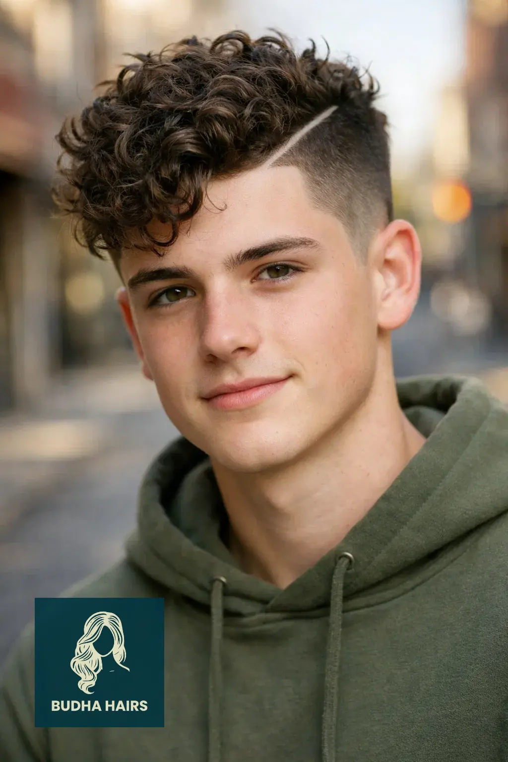 35 Cool Haircuts For Boys With Curly Hair That Show Off Texture 21 Sharp Hard Part with Messy Curly Top