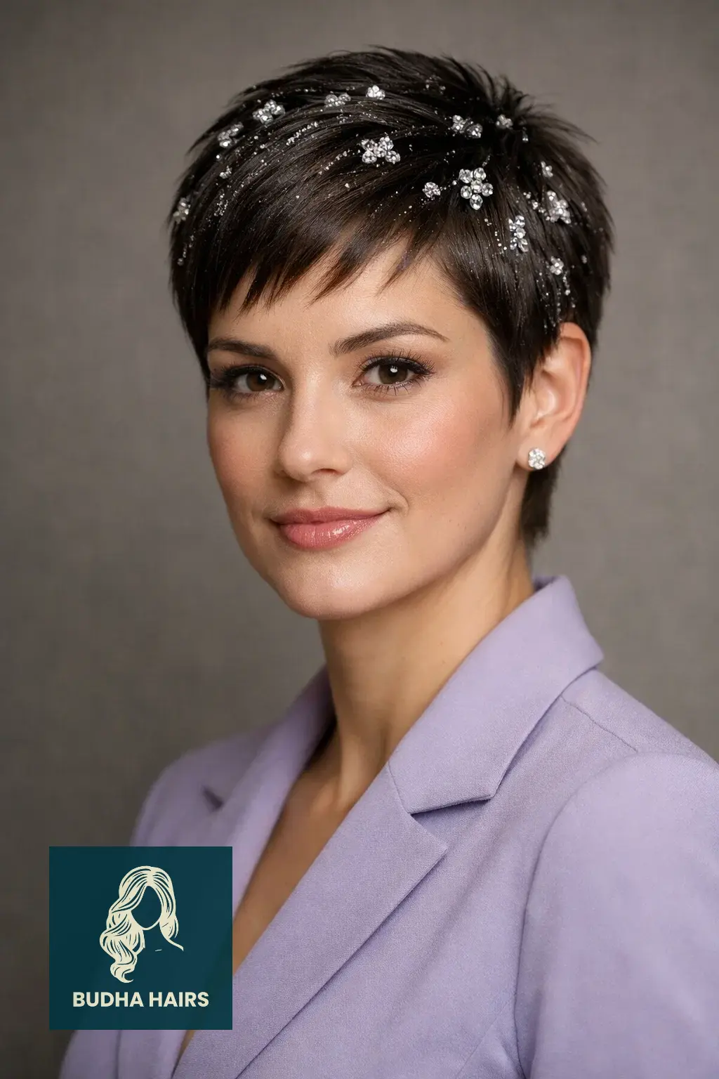 40 Best Formal Hairstyles for Short Hair: Elegant & Chic 22 Shimmering Bejeweled Pixie