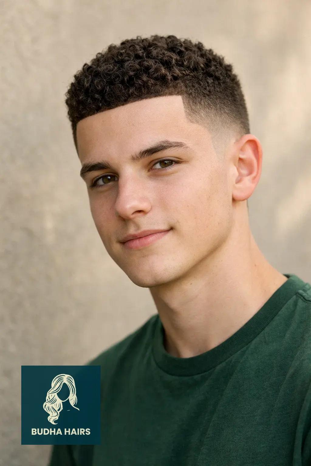 35 Cool Haircuts For Boys With Curly Hair That Show Off Texture 5 Short Curly Buzz with Line-Up