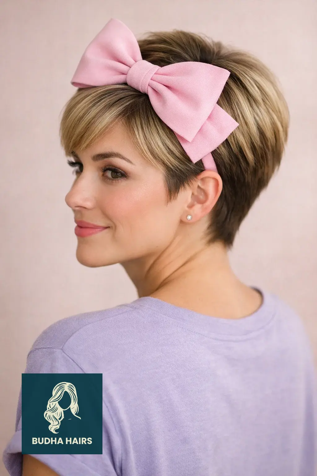 25 Best Barbie Hairstyles: Iconic, Pink & Glamorous Looks 19 Short Pixie with an Oversized Bow Headband