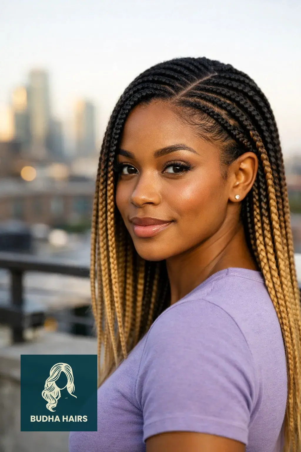 25 Cornrows Braids For Black Women To Elevate Your Everyday Style 18 Side-Parted Ombrรฉ Cornrows