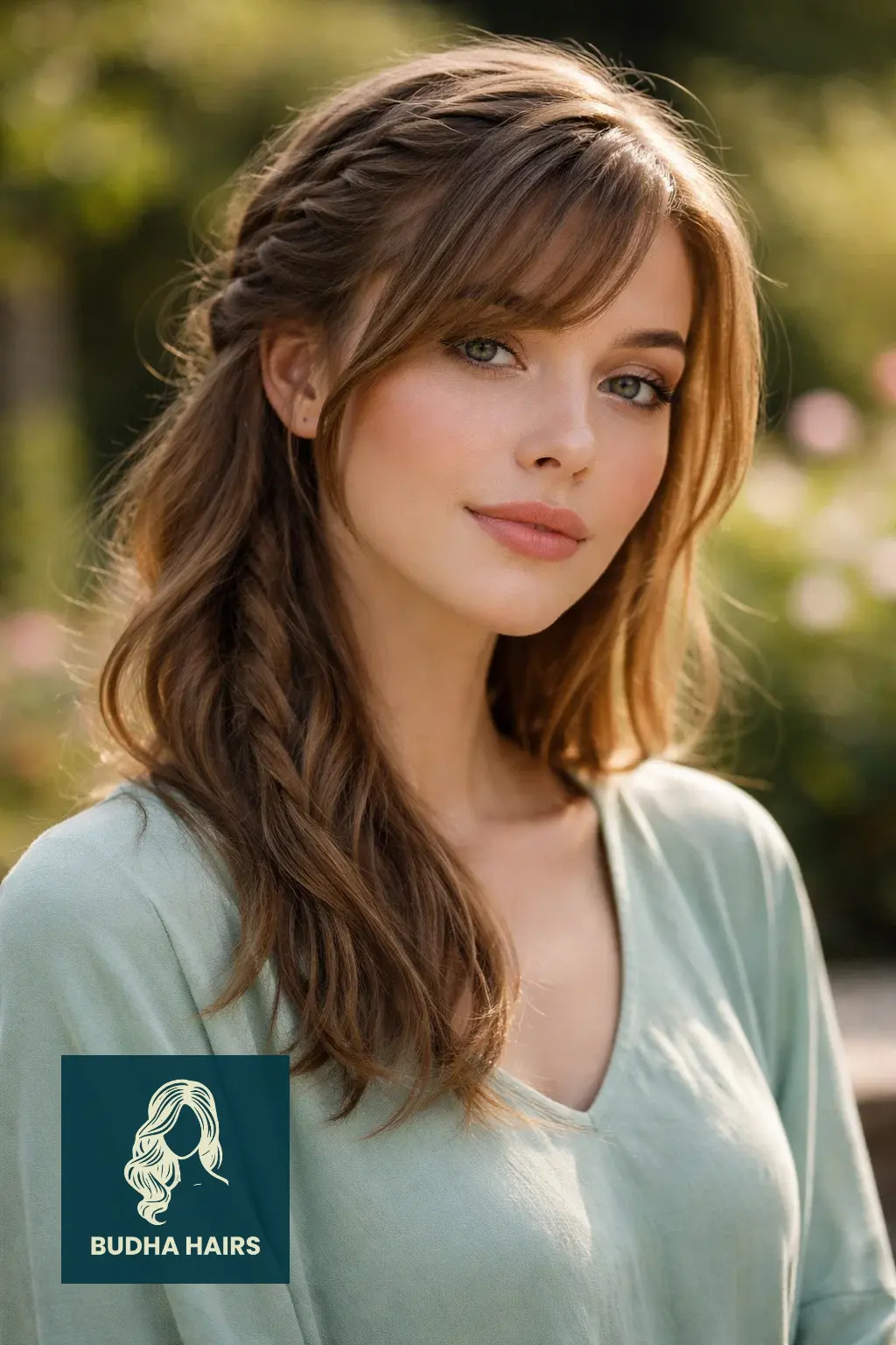 30 Best Cute Hairstyles for Medium Hair for a Sharp, Chic Look 14 Side-Swept Braided Bangs for Growing Layers