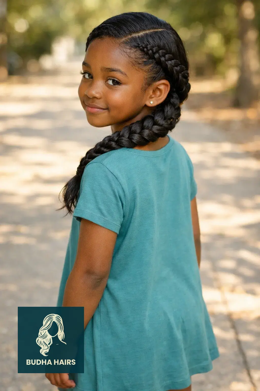 30 Adorable Braid Hairstyles for Kids You Will Love 7 Side-Swept Goddess Braid
