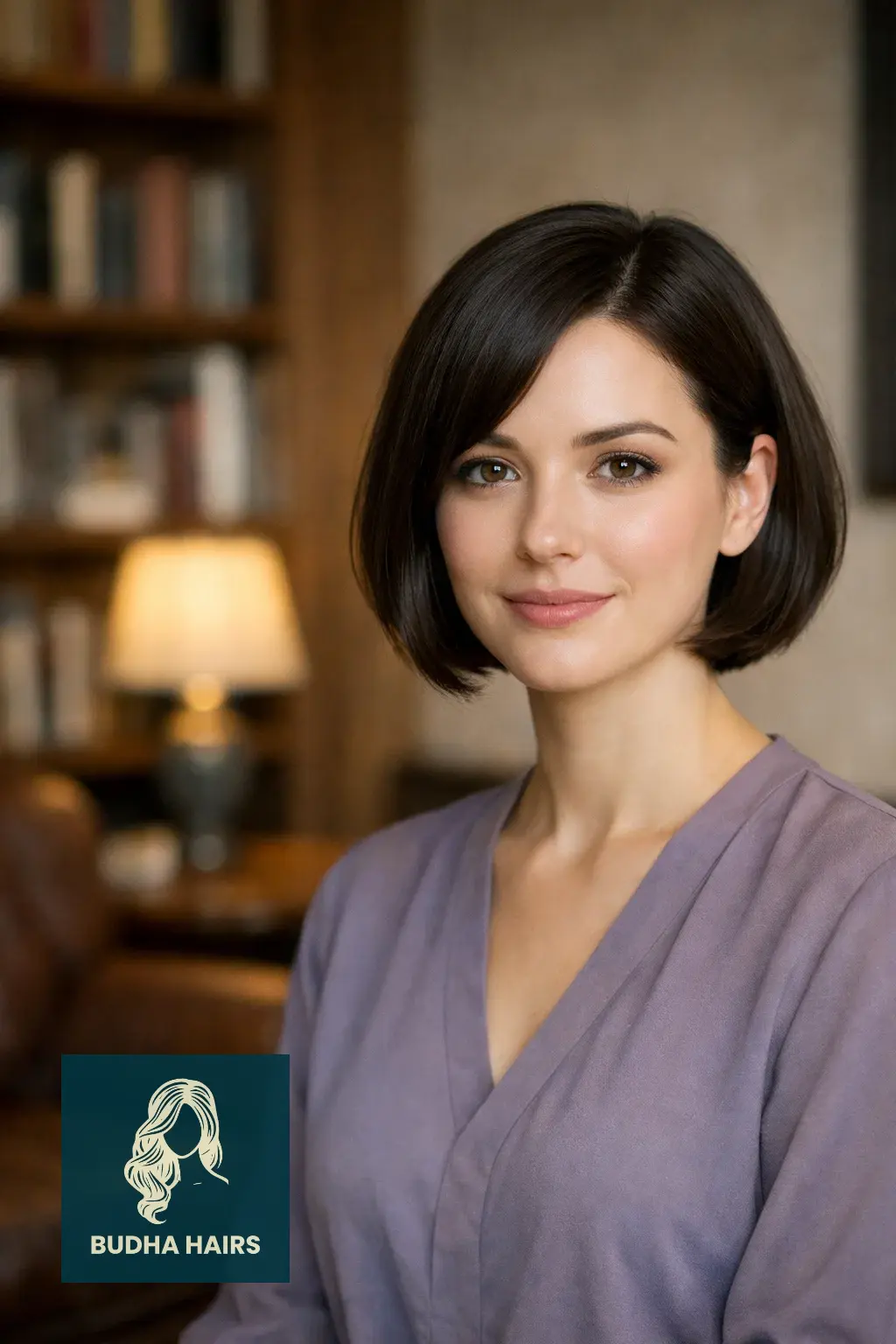 40 Short Haircuts for Round Faces For Women That Flatter Instantly 11 Sides-Parted "French" Bob