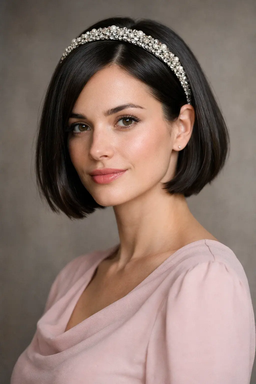 40 Best Princess Hairstyles: Majestic, Elegant & Royal Looks 18 Sleek Bob with a Jeweled Headband